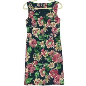 NWT Talbots Floral Sheath Dress, size 2, Lined, 97% Cotton, 3% Spandex